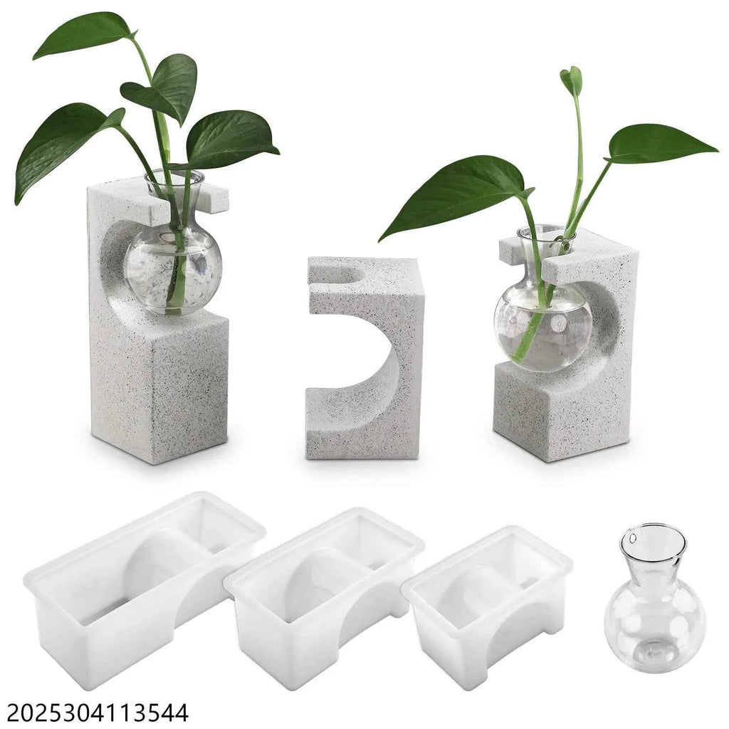 Silicone Vase Mold for DIY Epoxy Resin, Plaster, and Cement Hydroponic Planters - Tulique