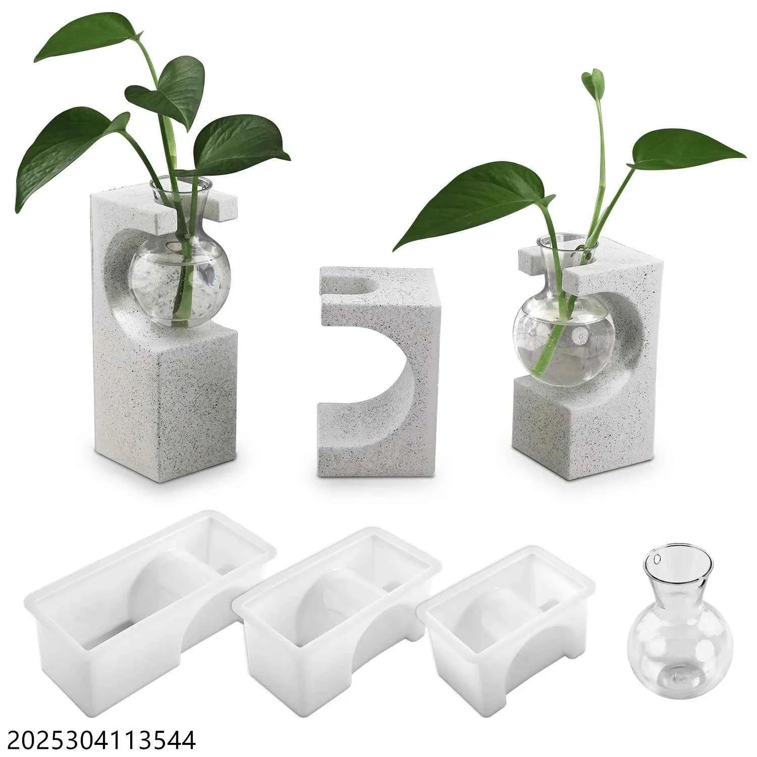 Silicone Vase Mold for DIY Epoxy Resin, Plaster, and Cement Hydroponic Planters - Tulique