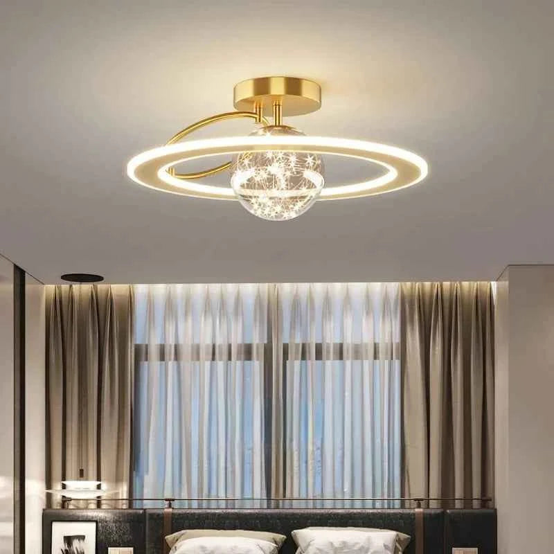 Modern Golden Glass Ball Ceiling Lamp - Luxury Home Decor Fixture