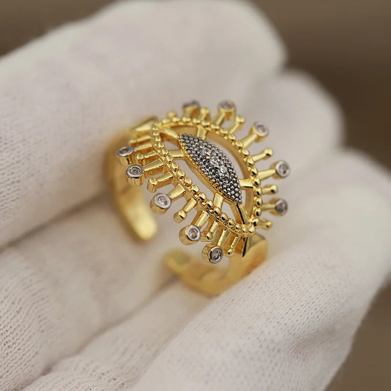 Luxury Crystal Waterdrop Open Ring - Adjustable Zirconia Jewelry