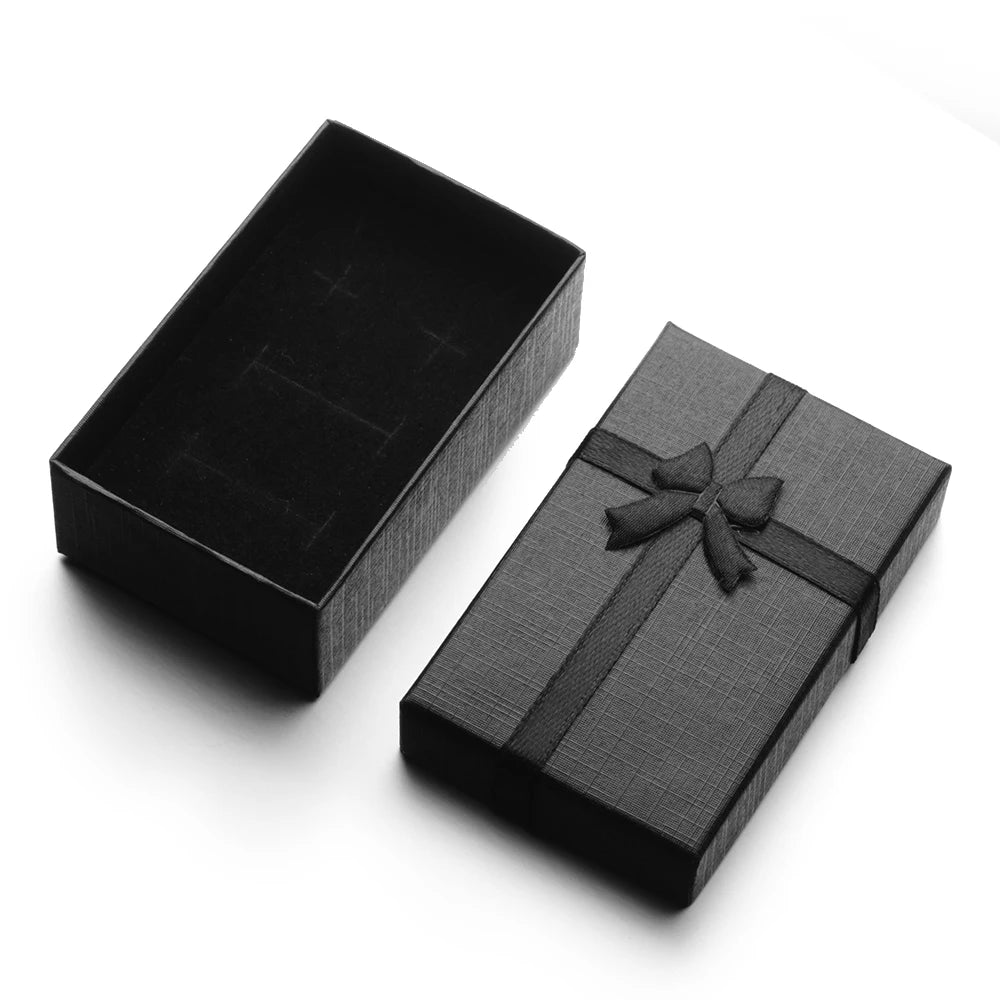 Elegant Black Paper Gift Box - Jewelry & Accessories Packaging