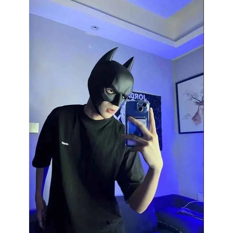 Uperhero Bruce Wayne Cosplay Costume Helmet Halloween Party Cosplay PropThe Dark Knight Mask for Man Bat Halloween Cosplay Props