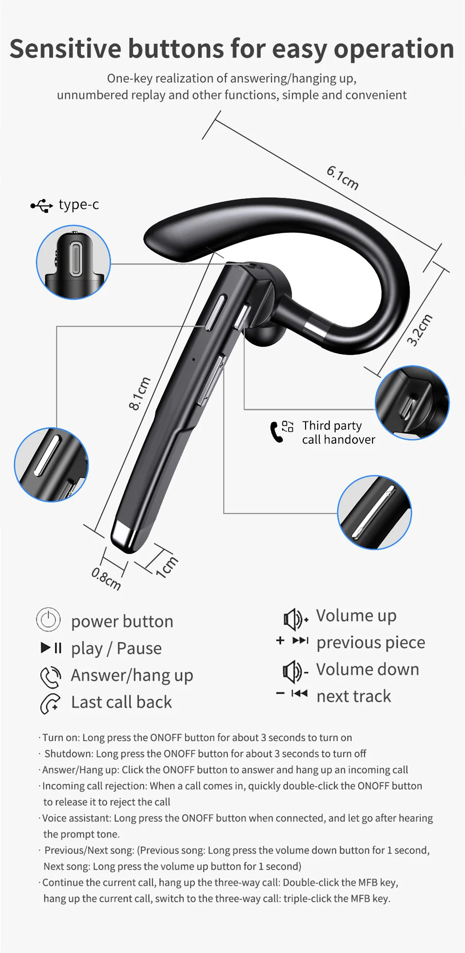 Premium Wireless Bluetooth Headset with Microphone & Noise Cancellation
