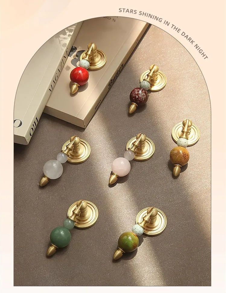 Elegant Brass Cabinet Handles - High-End Crystal Knobs