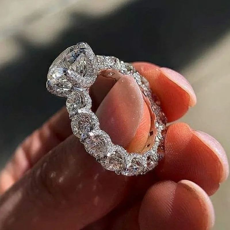 Vintage Sterling Silver Engagement Ring - Elegant Designer Jewelry