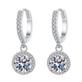 Luxury 1 Carat Moissanite Round Earrings in Sterling Silver