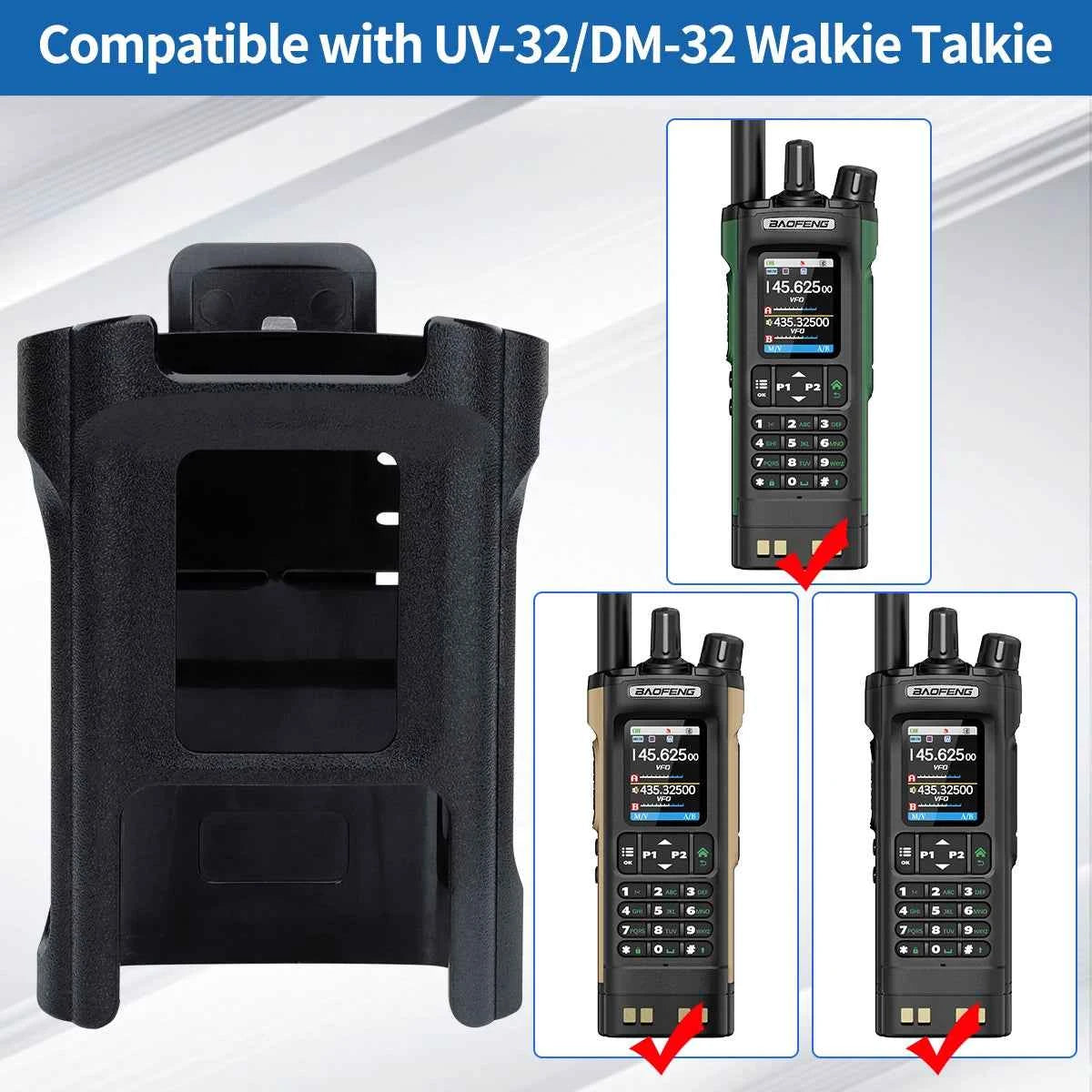 Professional Radio Holster & Belt Clip Set - Rugged Carry Case