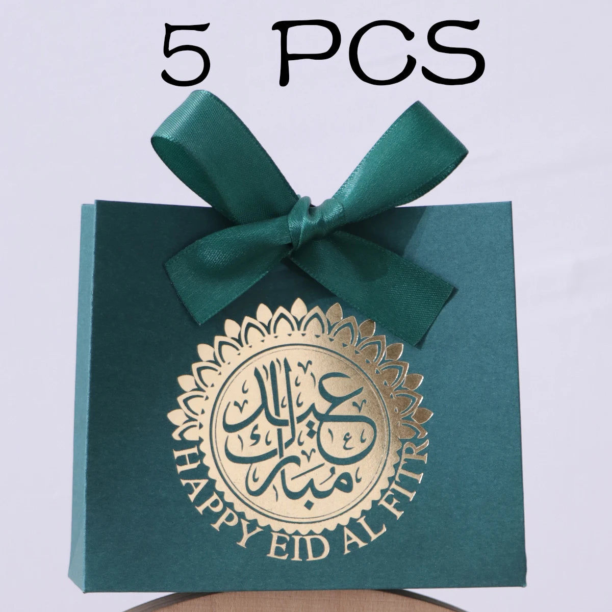 5 Premium Elegant Eid Gift Boxes - Arabic Script & Gold Accents