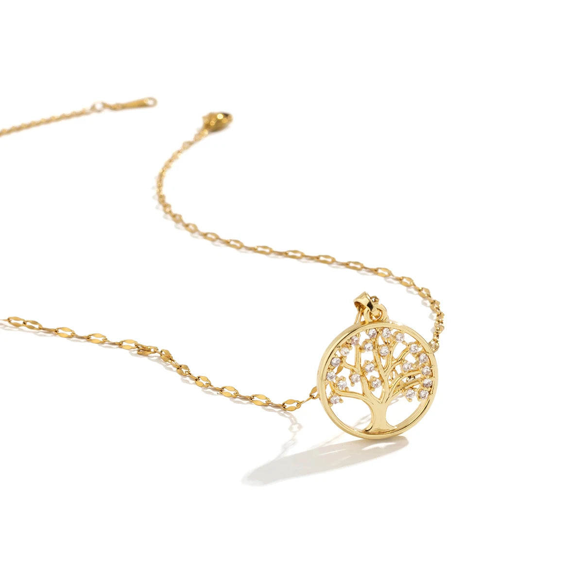 Luxury Rhinestone Tree of Life Necklace - Vintage Stainless Steel