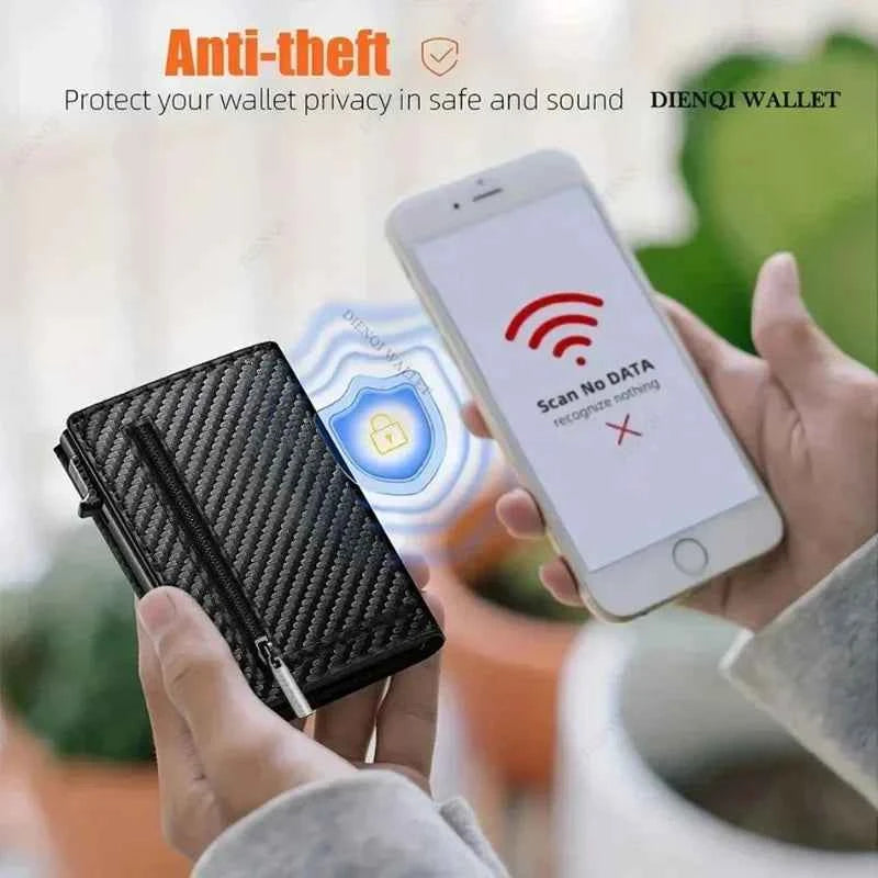 Luxury Carbon Fiber Wallet - Minimalist RFID Cardholder