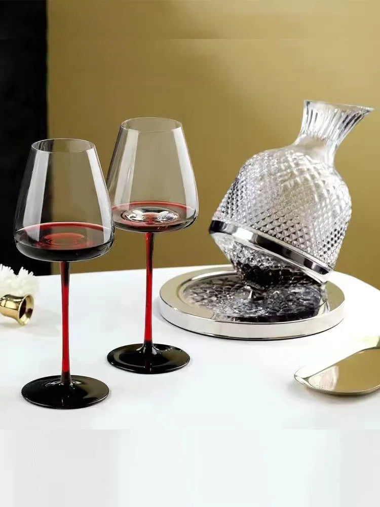 Burgundy Wine Glasses - Elegant crystal long stem red wine cups