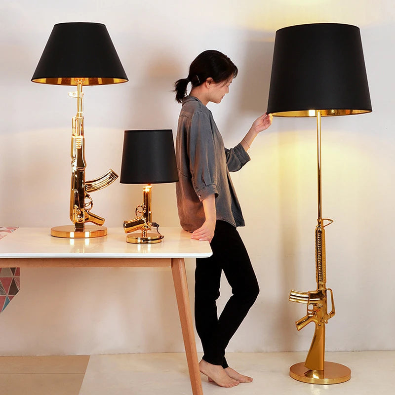 Luxury AK47 Gun Design Lamp - Creative Metal Desk Decor