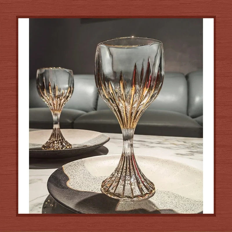 Elegant Luxury Red Wine Glass - Hand-Painted Crystal Goblet