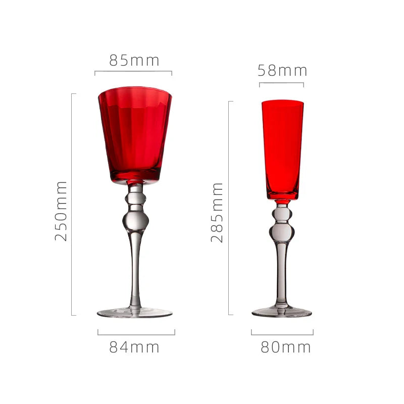 Elegant High-Footed Premium Wine Glass - Creative Bubble Design