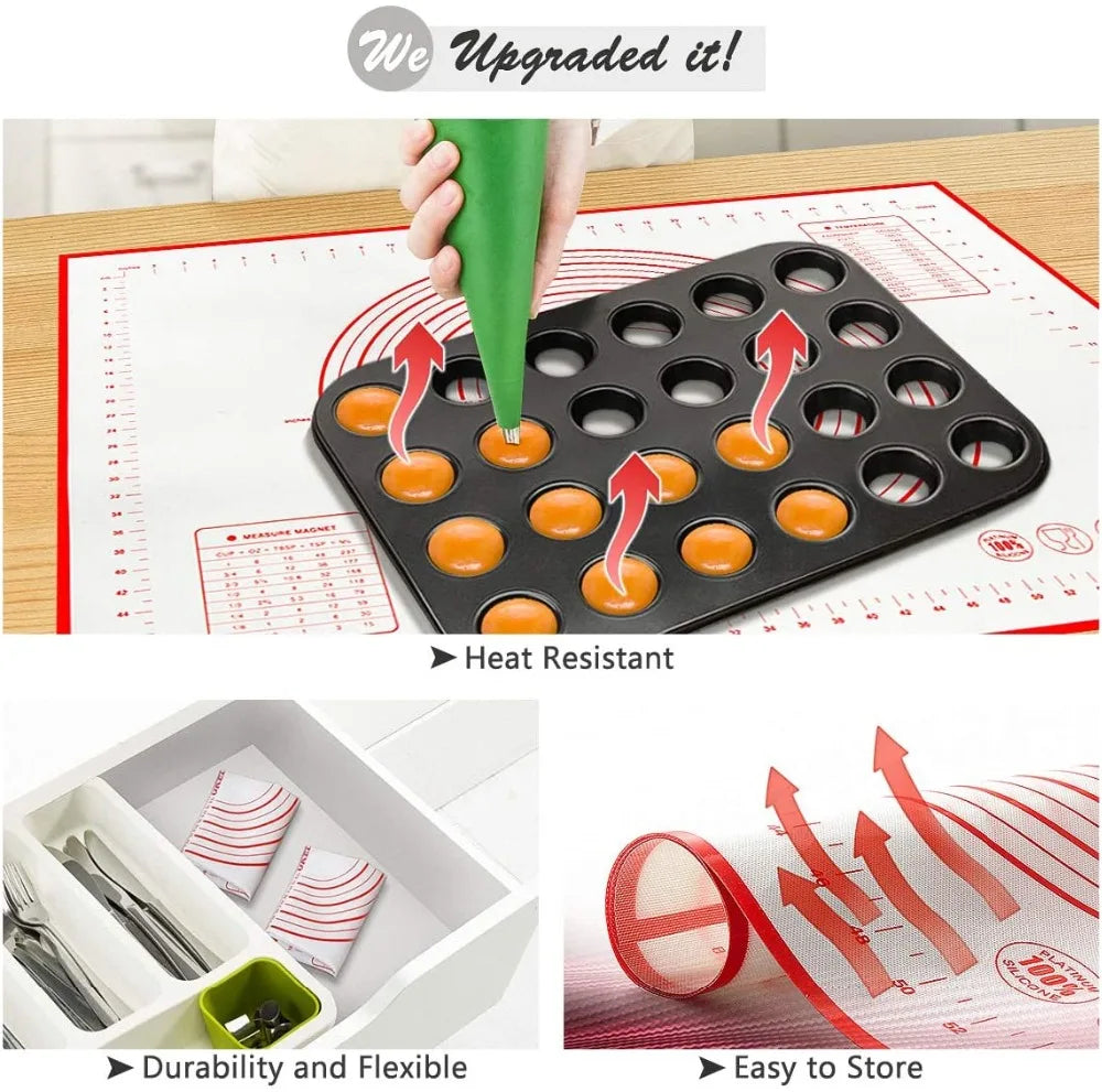 Professional Silicone Baking Mat - Non-Stick Dough Pad