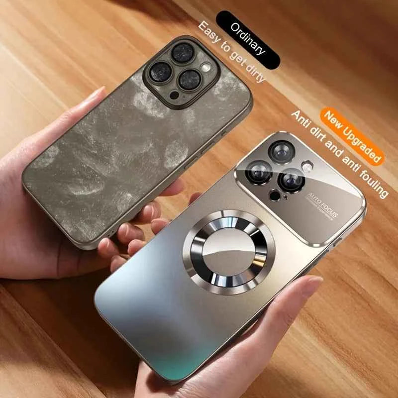Luxury Glass Camera Magnetic Wireless Charge Case
