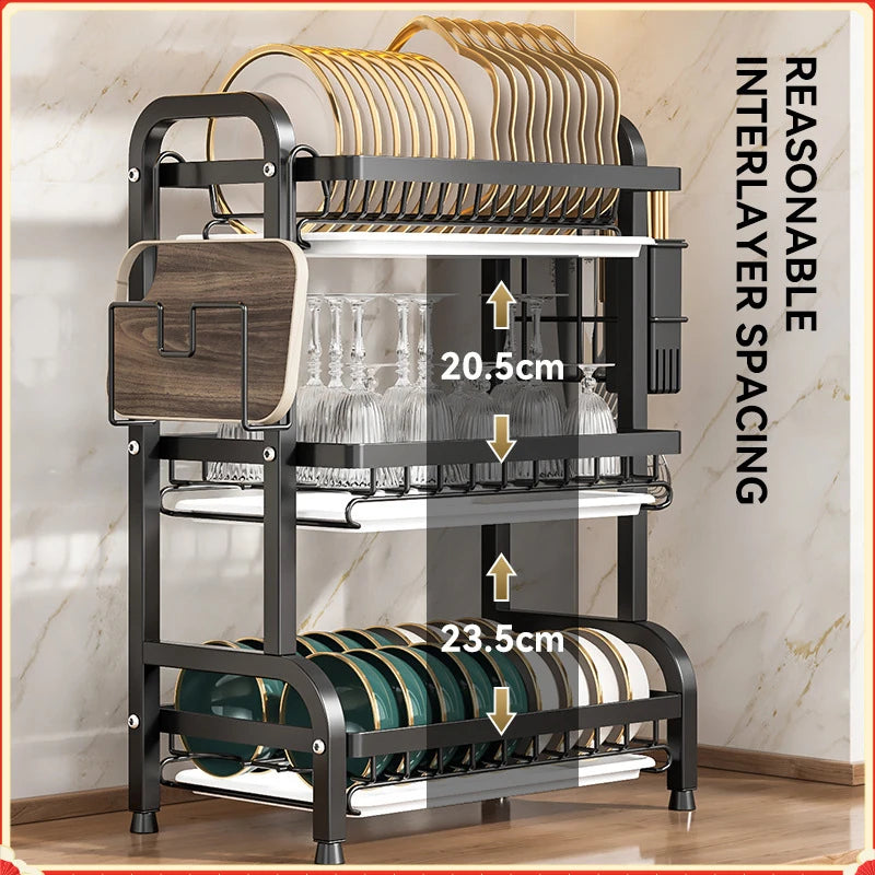 Premium Kitchen Tableware Organizer - Multi-use Drain Rack