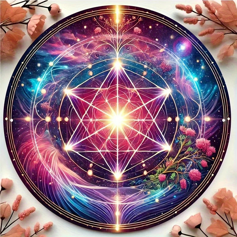 Elegant Flower of Life Metal Sign - Sacred Geometry Wall Art