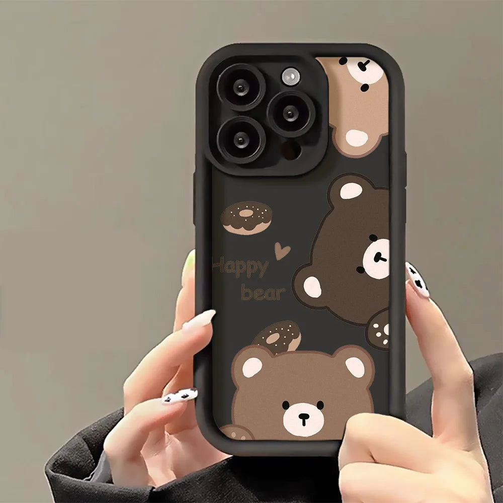 Premium Cute Bear iPhone Case - Shockproof Silicone Protection