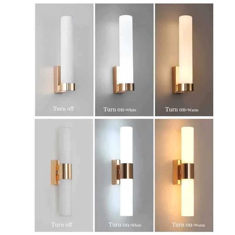 Luxury Gold Glass Wall Sconce - Elegant LED 12W Lighting