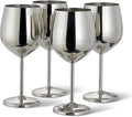Premium Unbreakable Wine Glasses - Stainless Steel Stemware