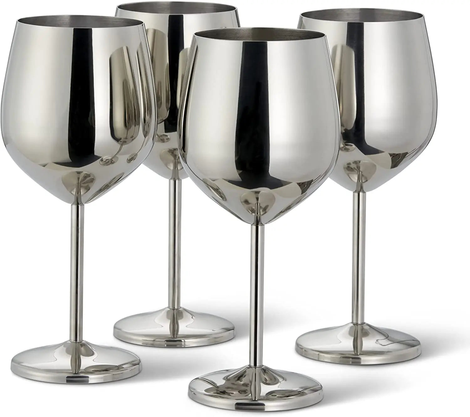 Premium Unbreakable Wine Glasses - Stainless Steel Stemware