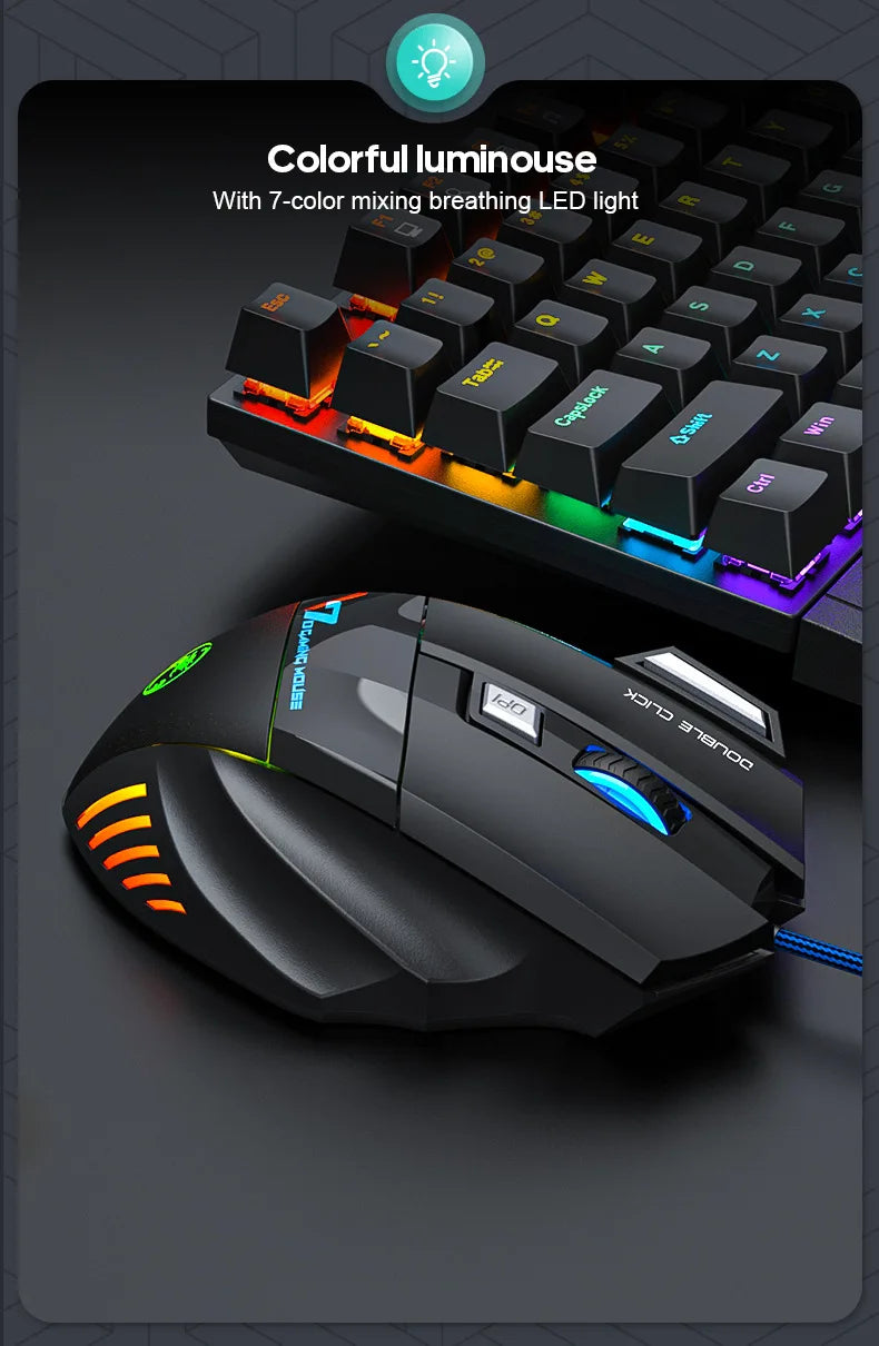 Premium Wired Gaming Mouse - Ergonomic 2400DPI with RGB Backlit