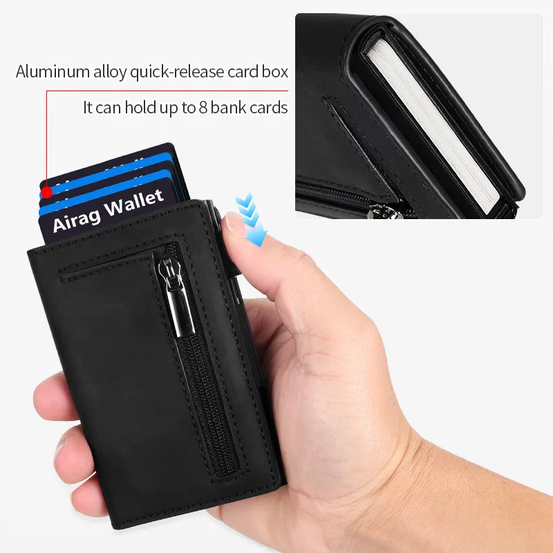 Luxury Minimalist Wallet for Men - RFID Blocking & Pop-Up Design
