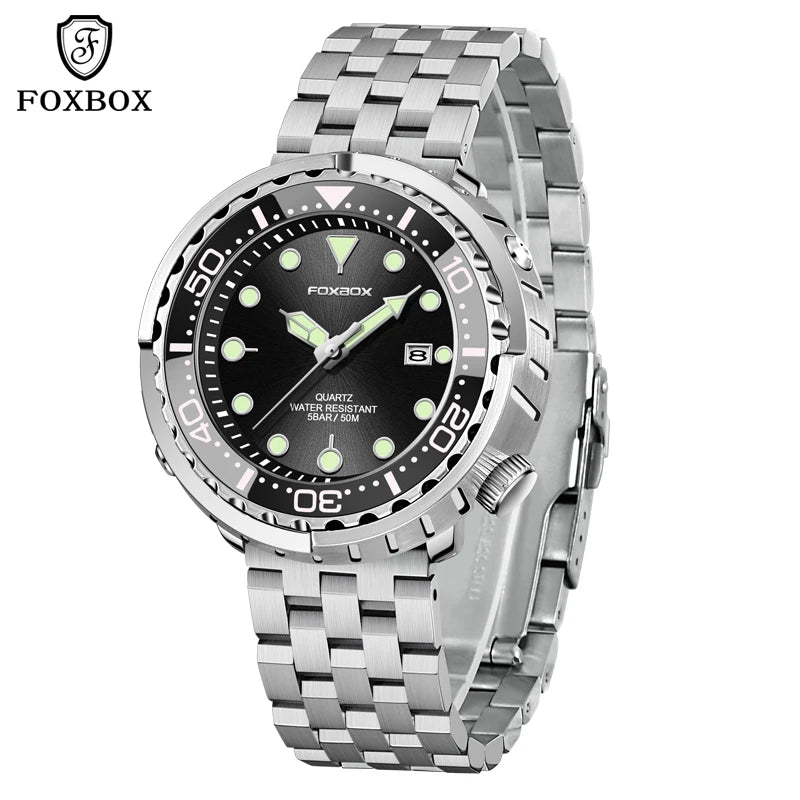 Luxury Mens Quartz Watch - 5ATM Waterproof Sports Clock