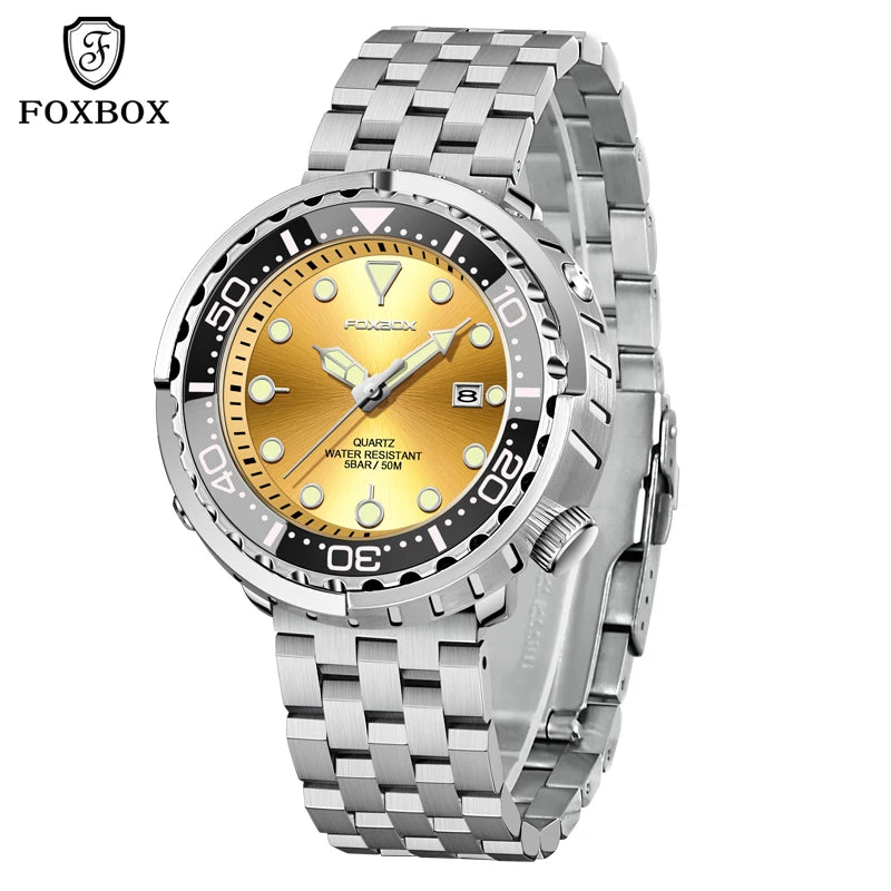 Luxury Mens Quartz Watch - 5ATM Waterproof Sports Clock