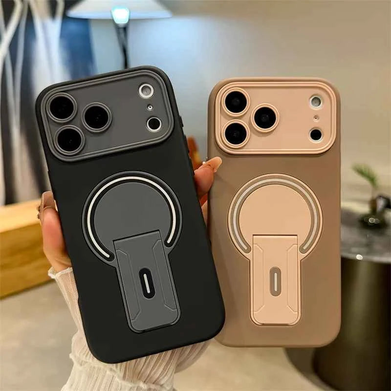 Luxury Magnetic Phone Case with Fold Stand & Camera Window