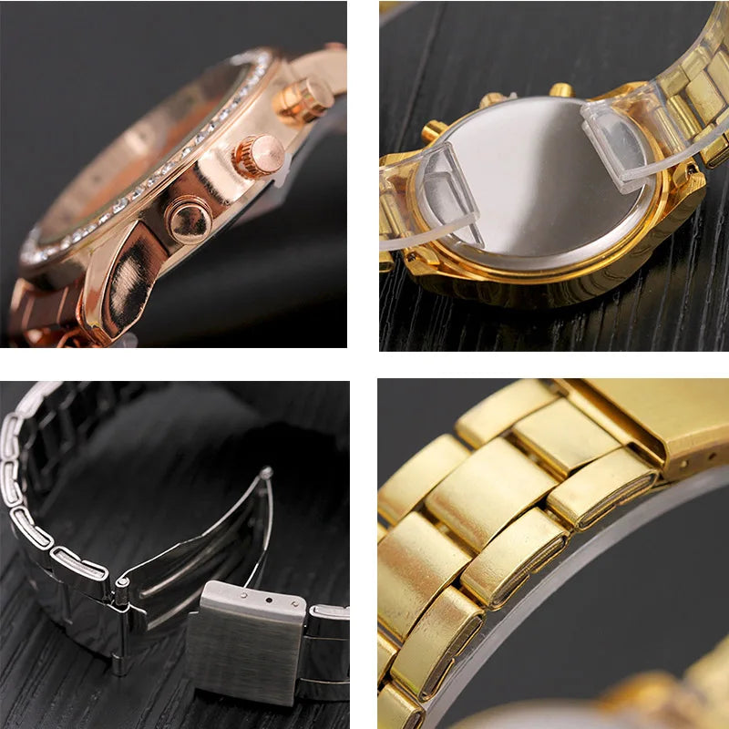 Elegant Ladies Rose Gold Watch - Stainless Steel Bracelet