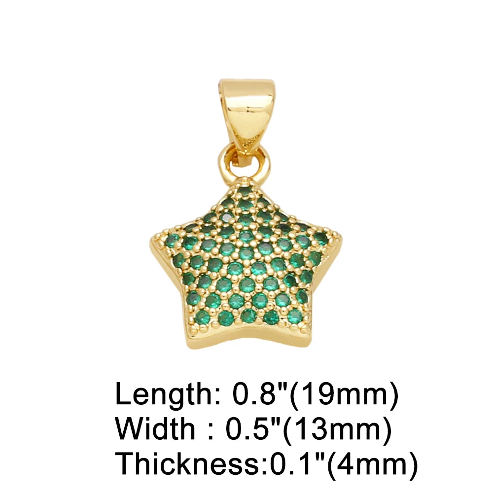 Elegant Crystal Star Charms - Gold Plated DIY Jewelry Supplies