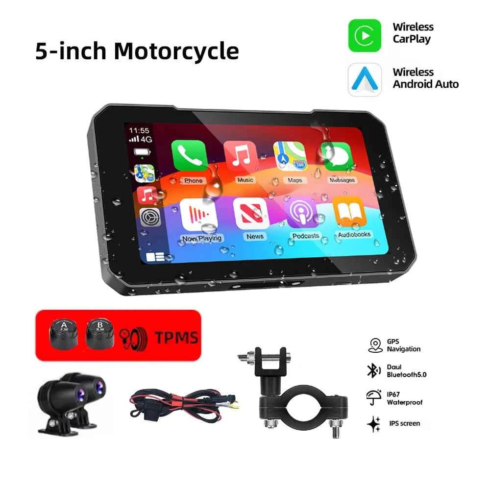 Advanced Motorcycle CarPlay Screen - Wireless Dual Camera Display