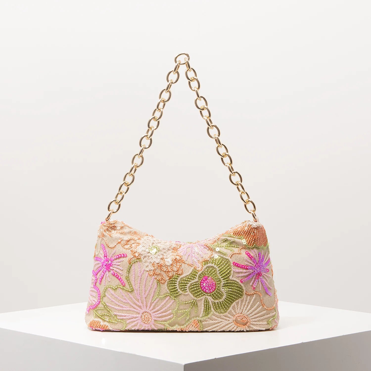 Elegant Embroidered Sequin Bag