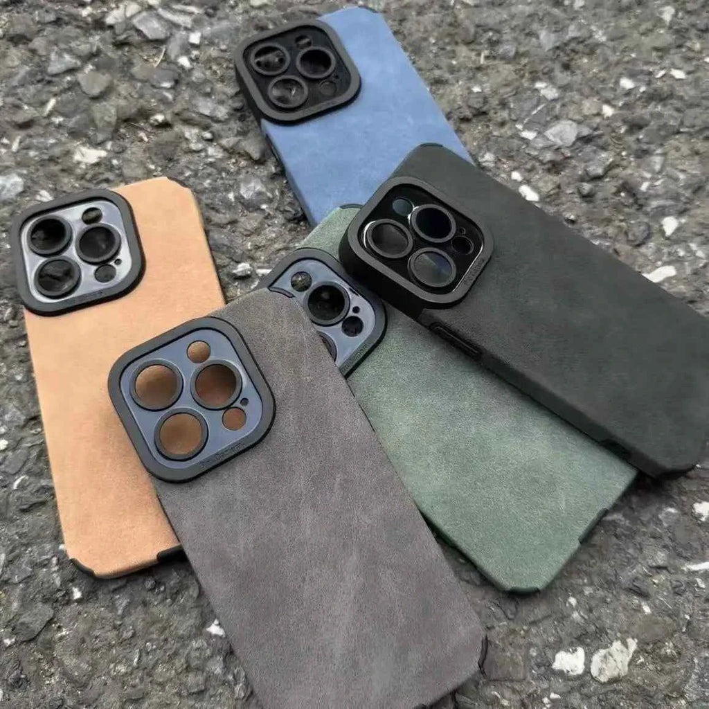 Luxury Matte Leather Silicone Phone Case - Shockproof Soft Cover