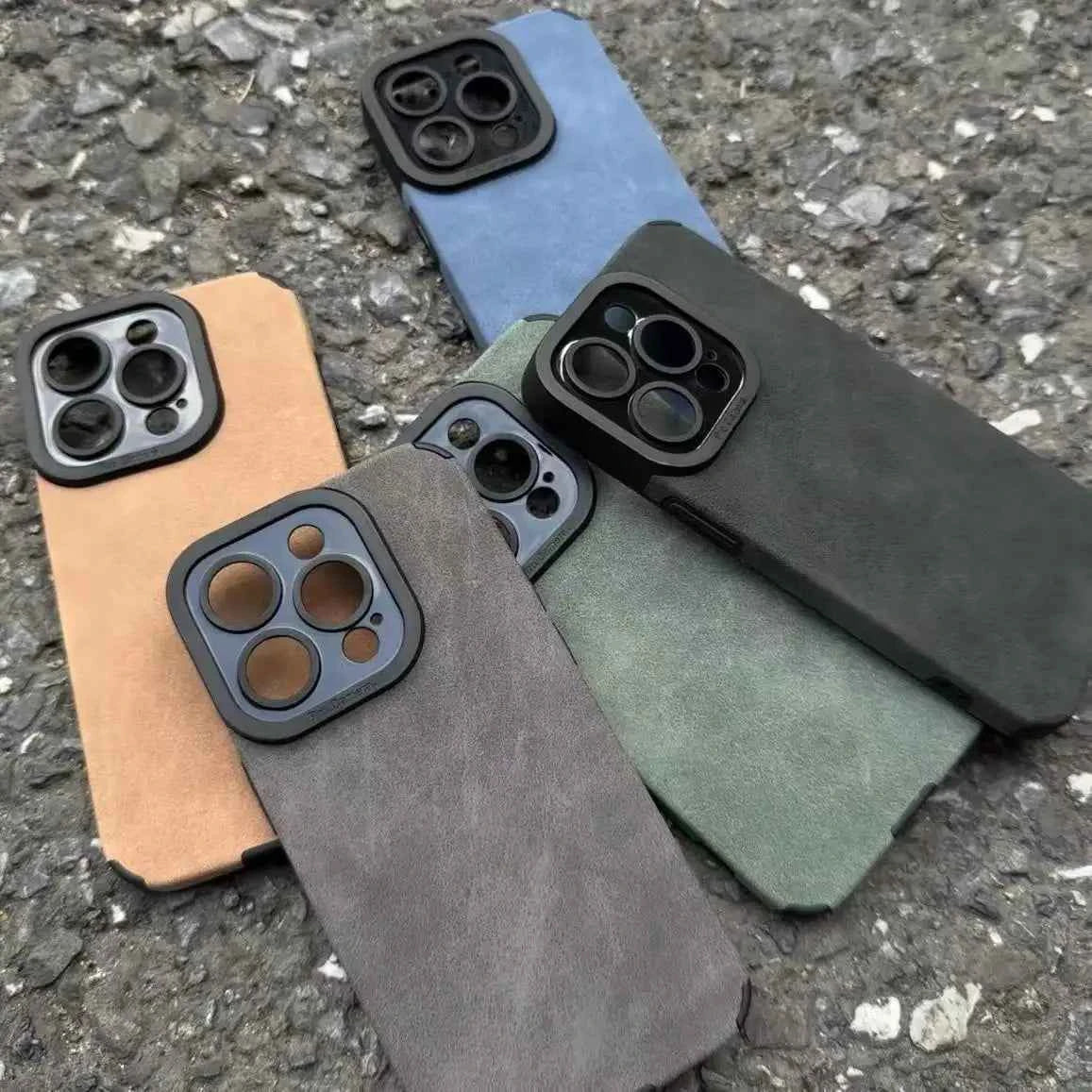 Luxury Matte Leather Silicone Phone Case - Shockproof Soft Cover