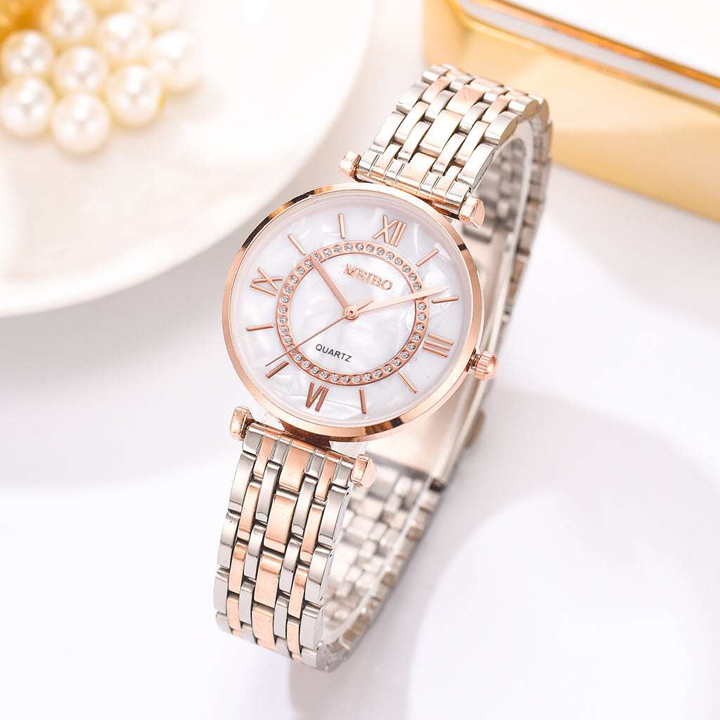Elegant Diamond Bracelet Watch - Quartz Movement for Women