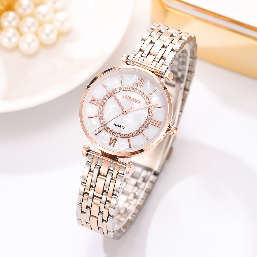 Elegant Diamond Bracelet Watch - Quartz Movement for Women