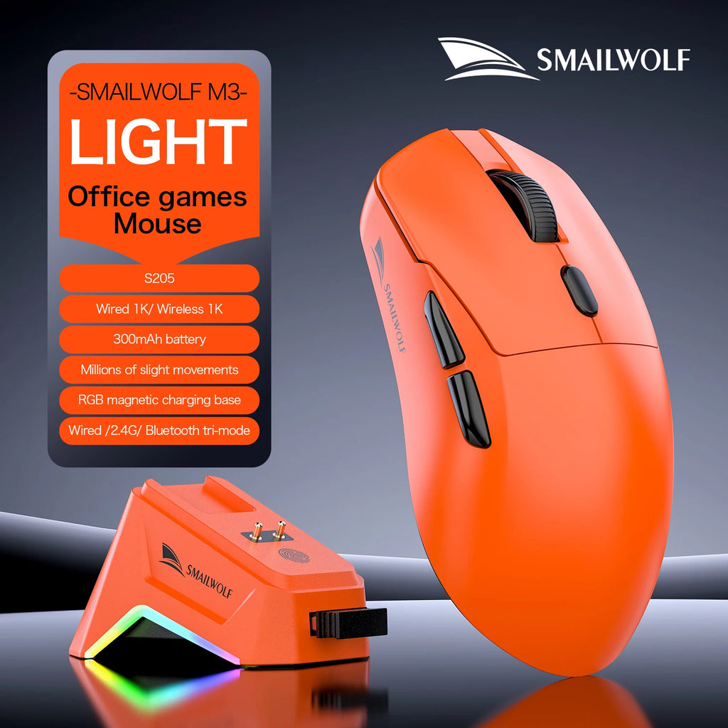 Premium Wireless Gaming Mouse - Tri-Mode PAW3311 Lightweight