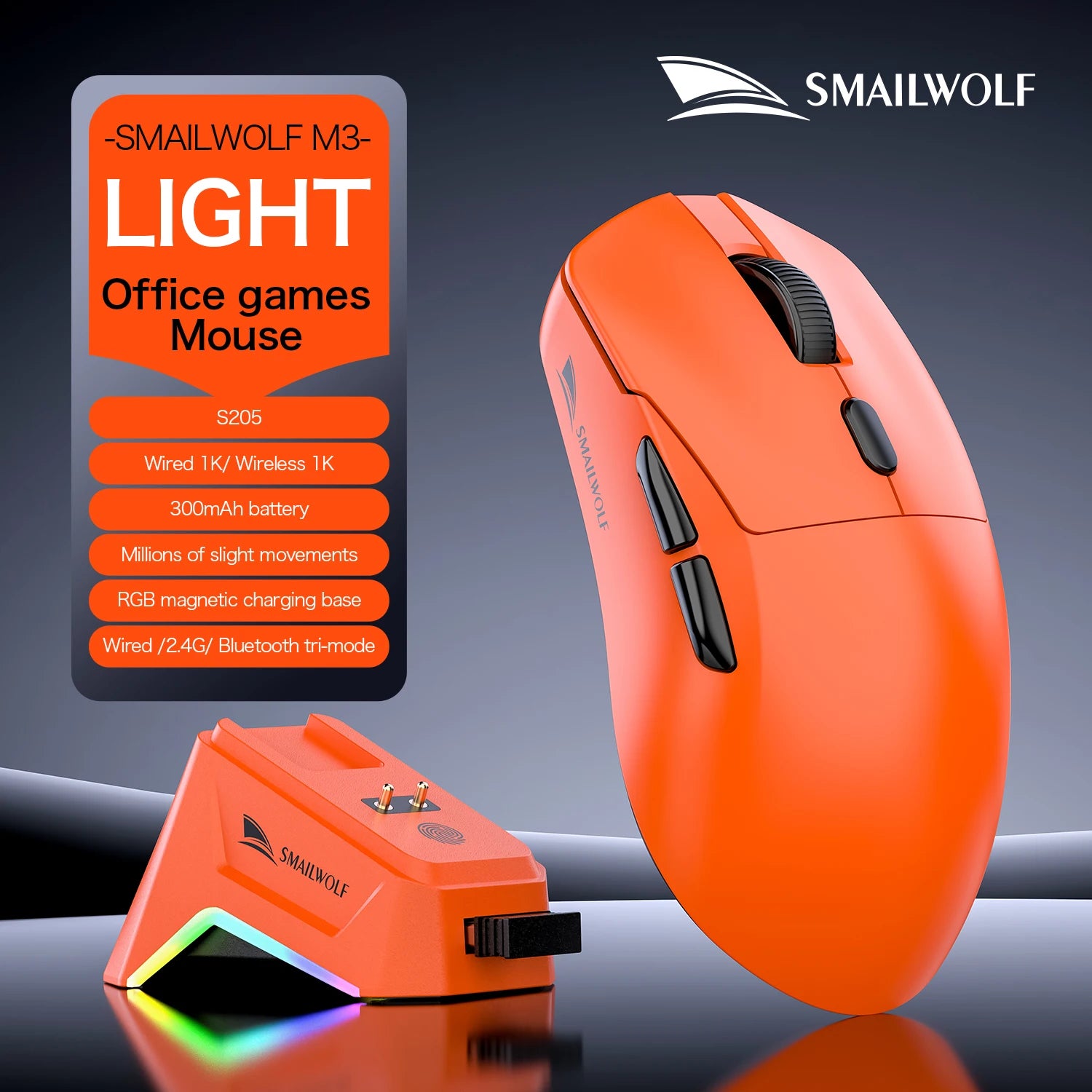 Premium Wireless Gaming Mouse - Tri-Mode PAW3311 Lightweight