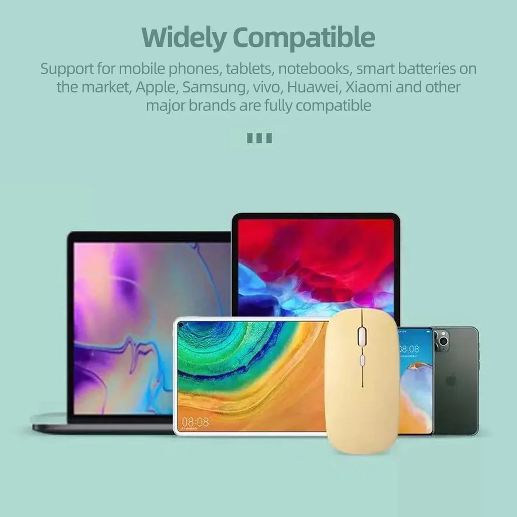 Premium Bluetooth Mouse - Portable Ergonomic for Laptop & Tablet