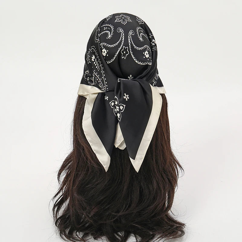 Luxury Square Silk Scarf - Satin Hair Bandana & Neckerchief