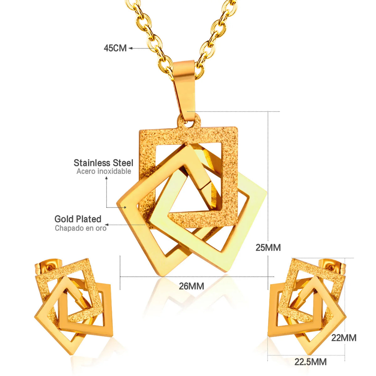 Luxury Stainless Steel Jewelry Set - Minimalist Choker & Earrings