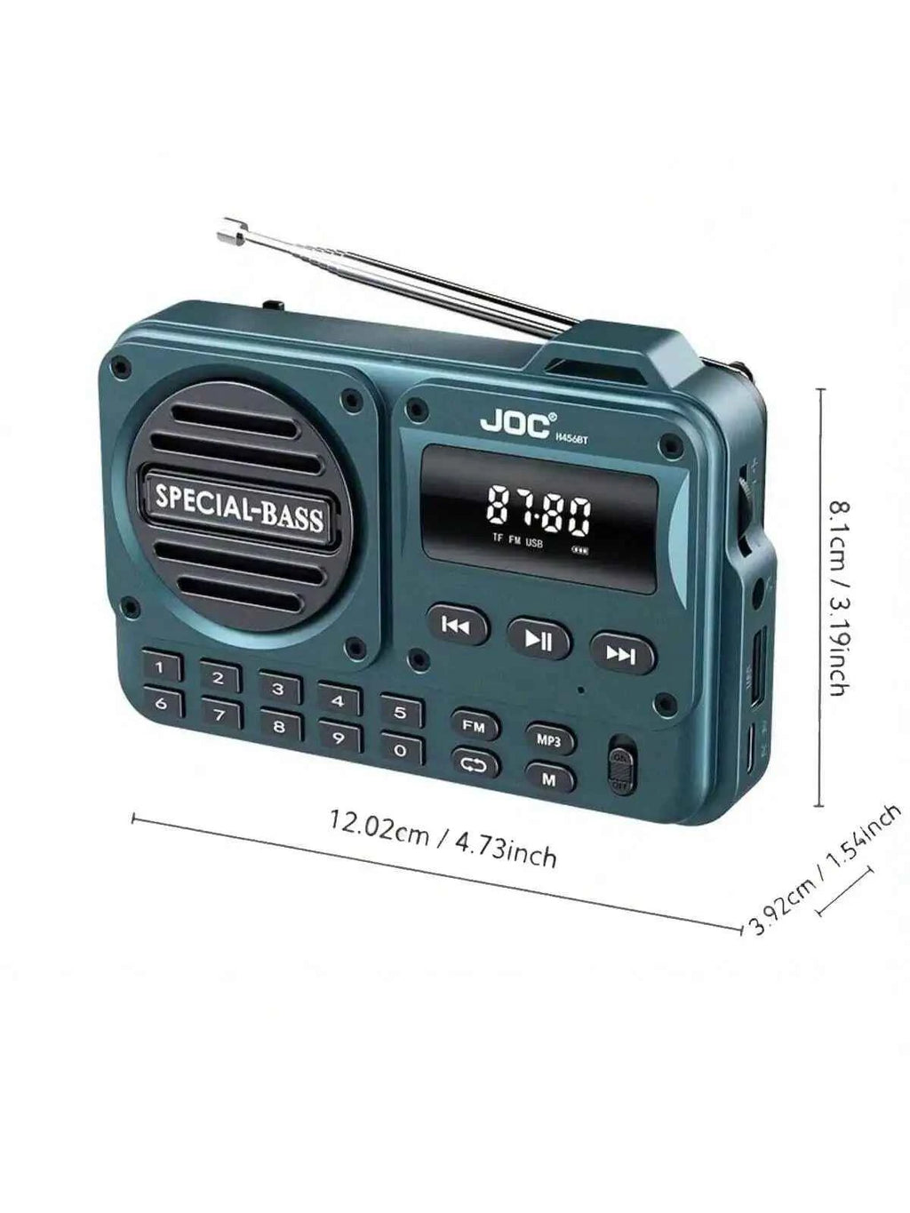Compact Portable FM Radio with LCD Display & Clear Speaker - Blue