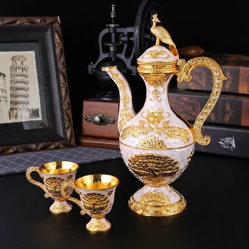 Elegant European Metal Wine Set - Retro Home Decor
