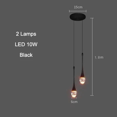 Modern Crystal Pendant Lamp - Elegant Bedside Hanging Lighting