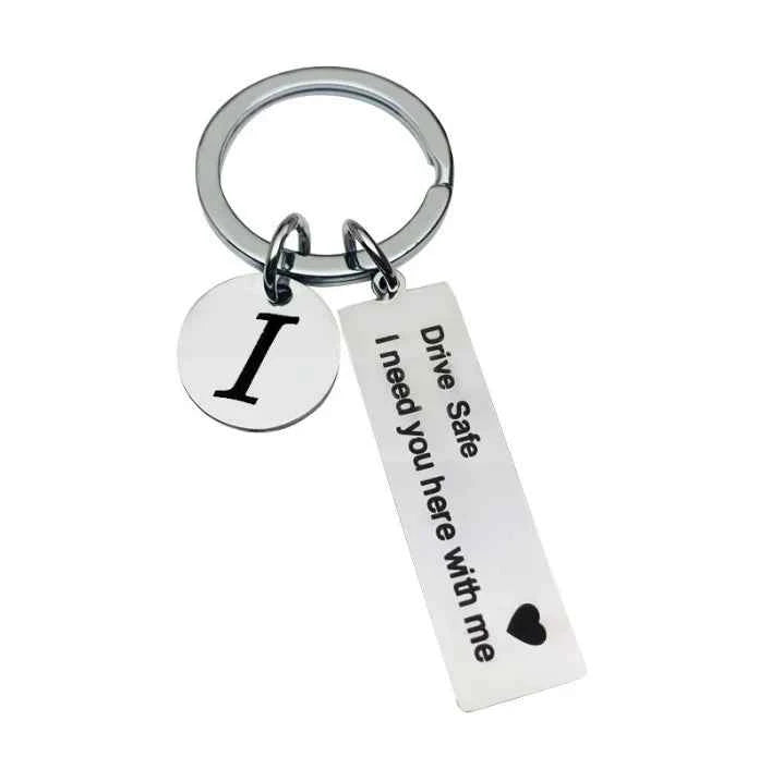 Premium Custom Initial Keychain - Engraved Stainless Steel