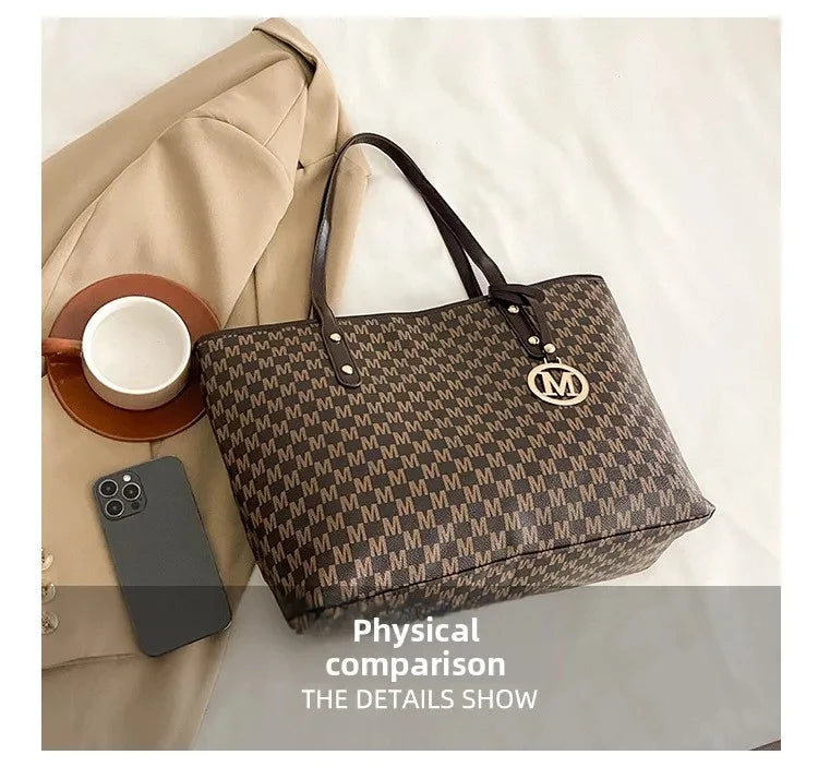 Elegant Vintage Tote Bag - Large Capacity Fashion Handbag