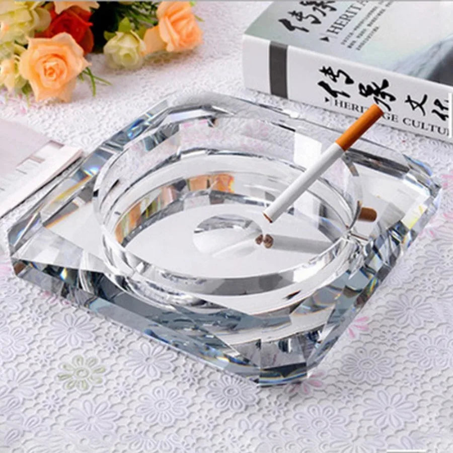 Elegant Crystal Ashtray - Luxury KTV Bar Accessory